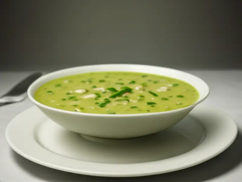 Sopa de pollo con espárragos y champiñones