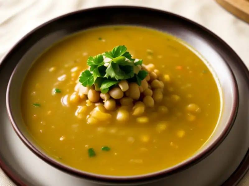 Sopa de trigo con verduras