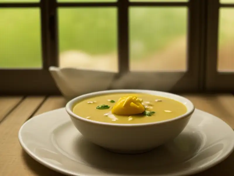 Sopa turca de cogumelos com limão