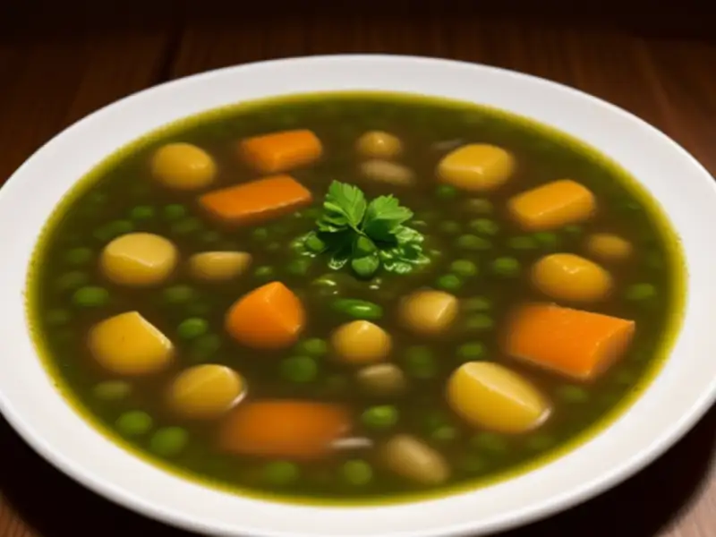 Sopa turca de legumes com farinha dourada