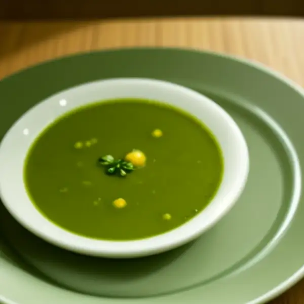 Sopa verde de calabaza con queso Pecorino