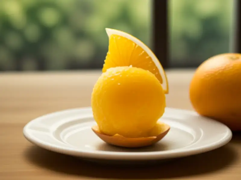 Sorbet de laranja sem sorveteira