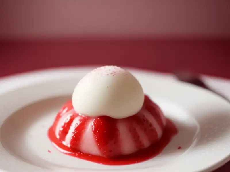 Sorbet de morango ao vinho tinto