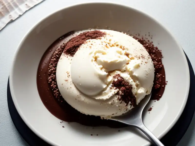 Sorvete stracciatella de chocolate sem açúcar
