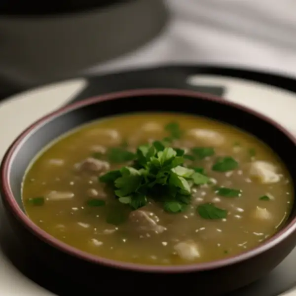Soupe azerbaïdjanaise à l'agneau et aux herbes