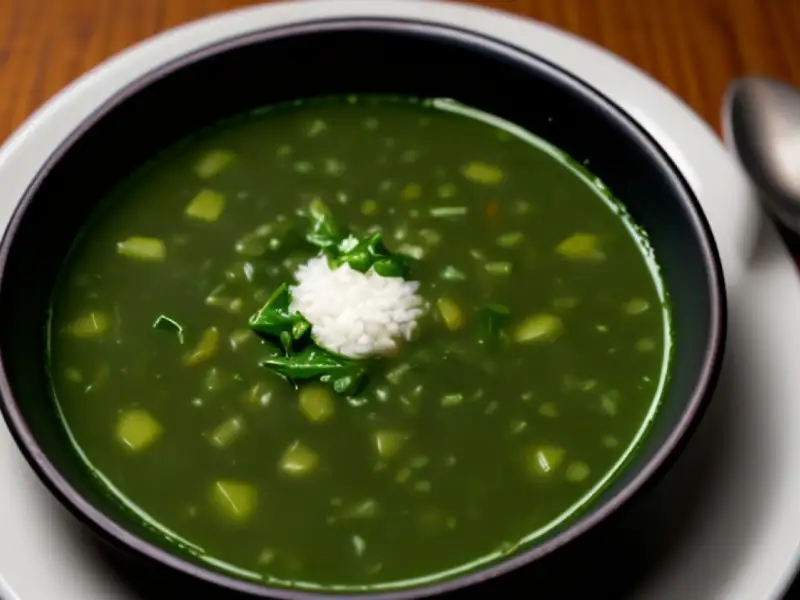 Soupe de chou frisé avec du riz