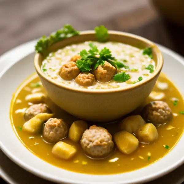 Perzische soep met kipballetjes