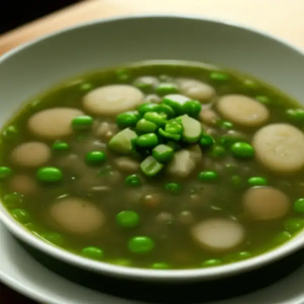 豌豆和大豆粉的牛肉汤