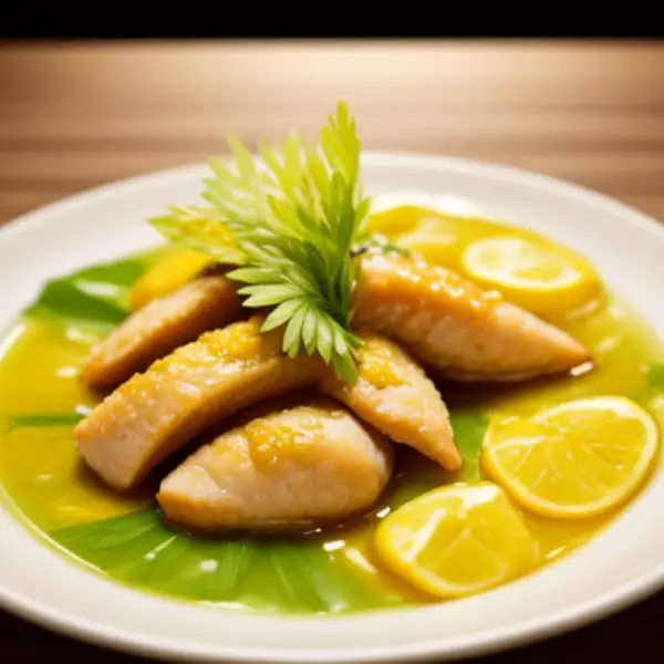 Dried chicken with lemon, chicken dried with tamarind