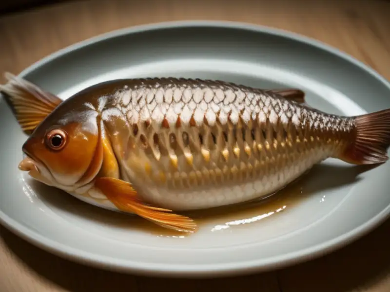 Steamed carp with sauce