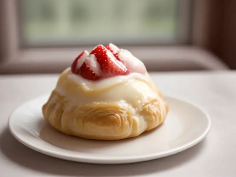 Strawberry and vanilla cream-filled pastries