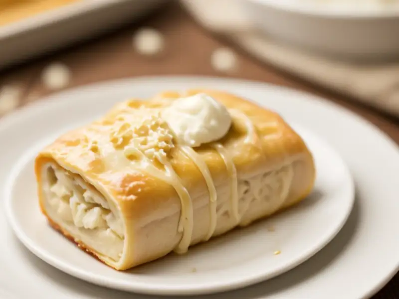 Strudel salgado de flocos de soja e batata