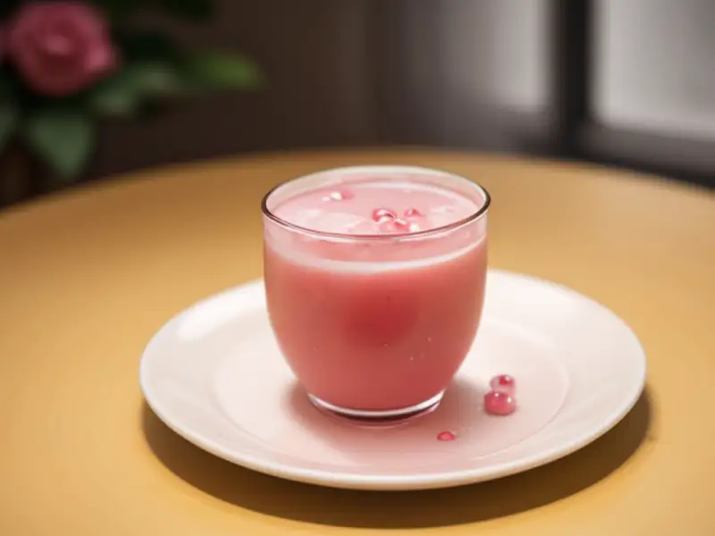 Suco de rosas caseiro com xarope de limão