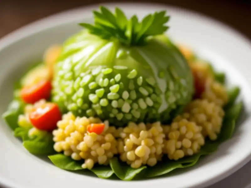 Tabule libanês com folhas de uva