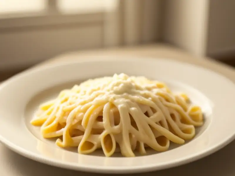 Tagliatelles com presunto, queijo e creme