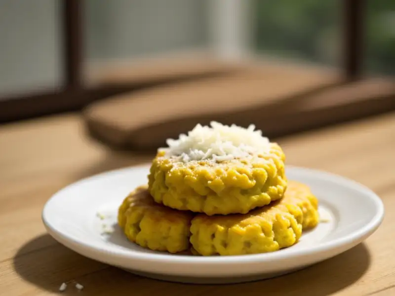 Tal pitha: bolinhos fritos de palmeira-de-leque e coco