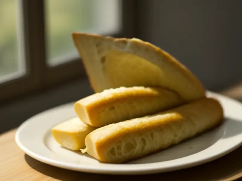 Baguette-Spieße mit Pilzen und Knoblauch