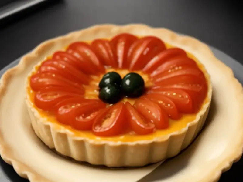 Tarta de tomate y miel de acacia