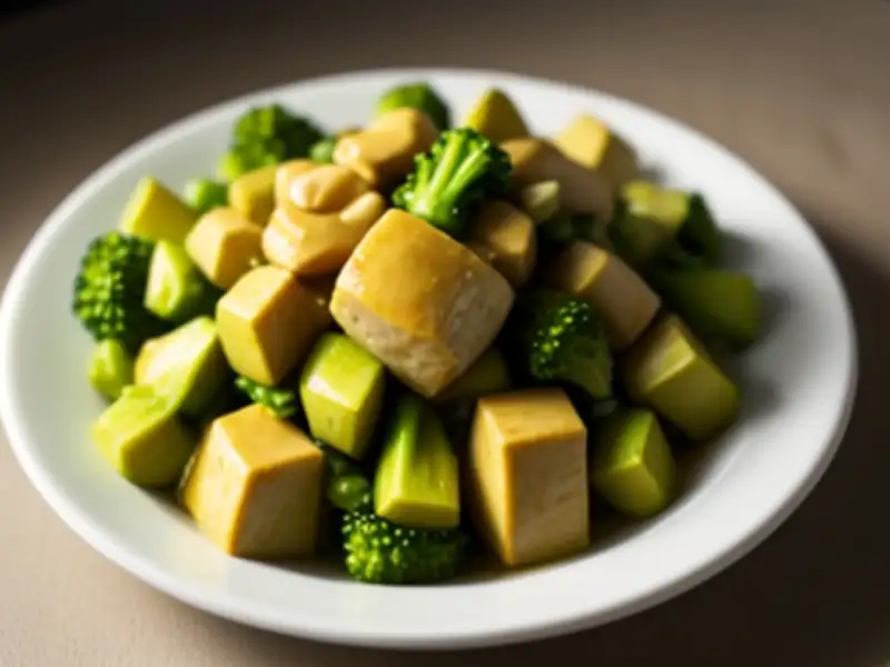 Tofu stir-fry with cashew nuts