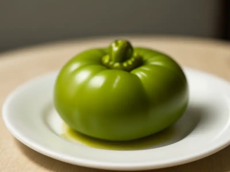 Tomates verdes marinados no vinagre de uva