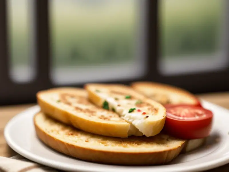 Torrada com muçarela, tomate e sálvia