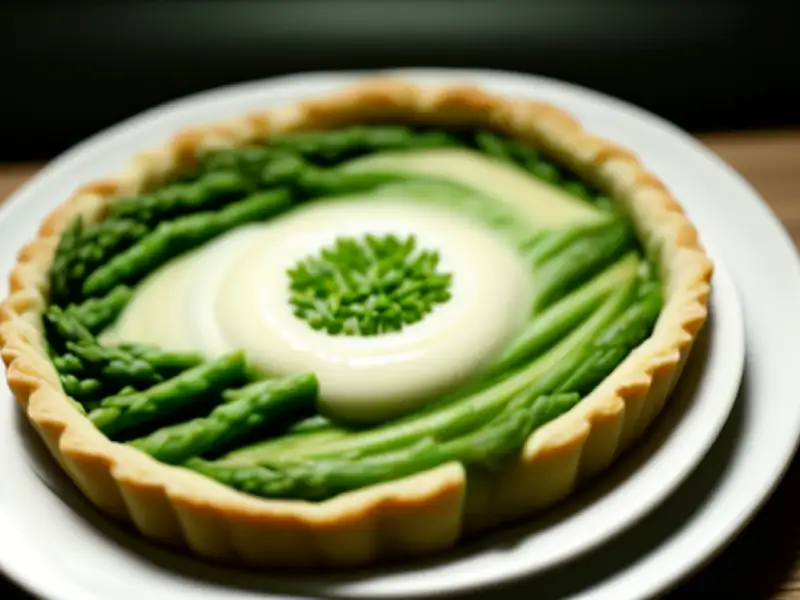 Torta de aspargos verdes e alho-dos-ursos