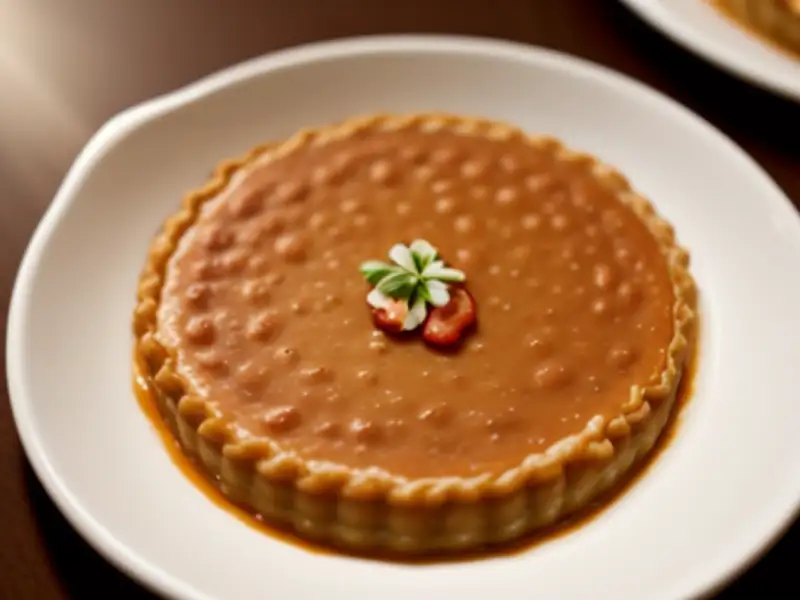 Torta picante de carne moída, feijão-vermelho e wasabi