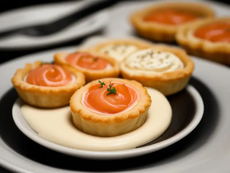 Tortinhas de creme de salmão defumado