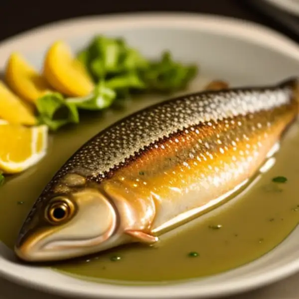Gebratene Forellen mit Knoblauch, Zitrone und Meerrettich