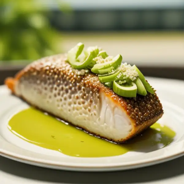 Koninklijke forel met peterselie en boter, bestrooid met paneermeel