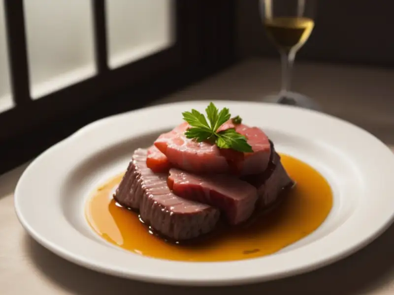 Veau dans son jus, à la catalane