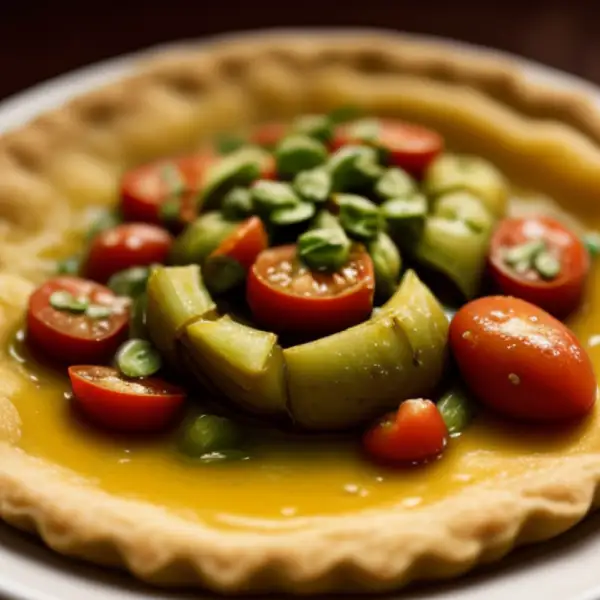 Vegane Tarte mit Artischocken, Tomaten und Oliven