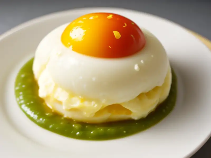 Vegetable sofrito with poached eggs