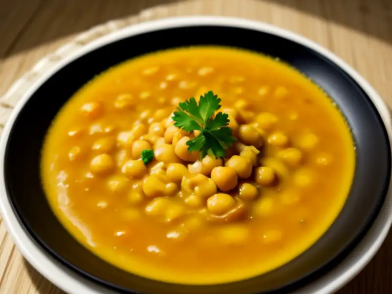 Vegetarische soep met kikkererwten