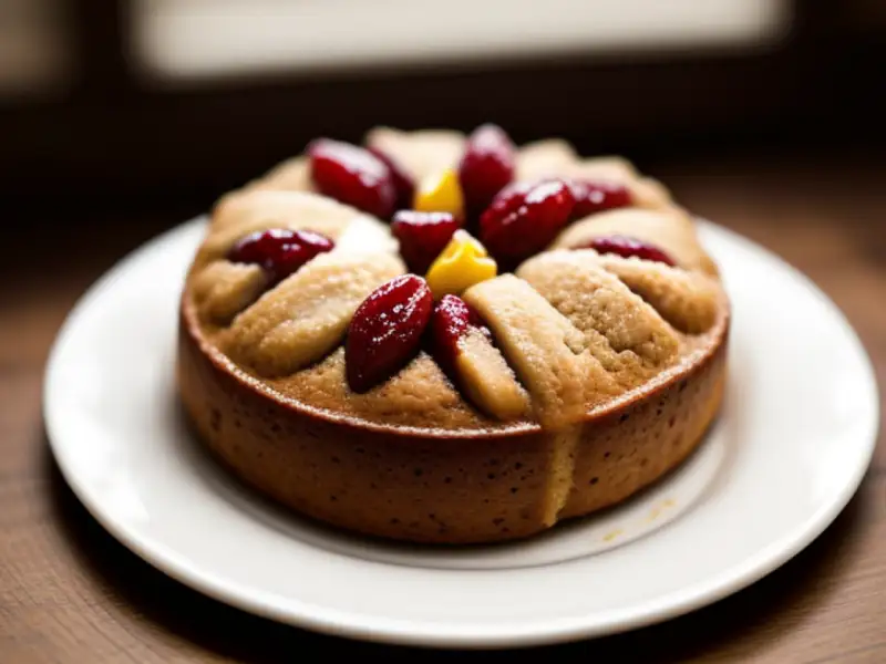 Walnut cake with dried plums
