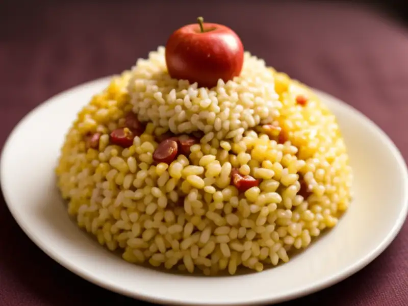 Warak enab, folhas de uva recheadas com arroz e carne, sobre batatas