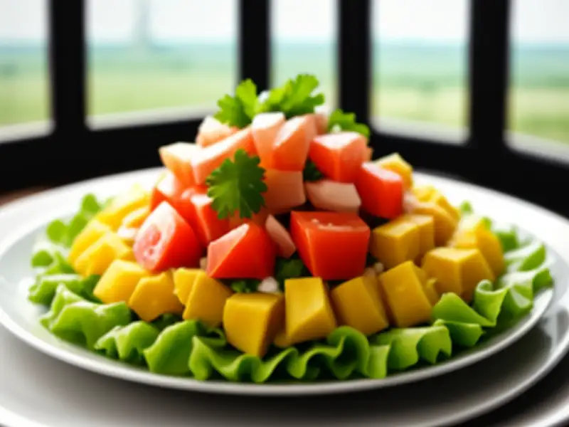 Salat mit Windkraftanlagen