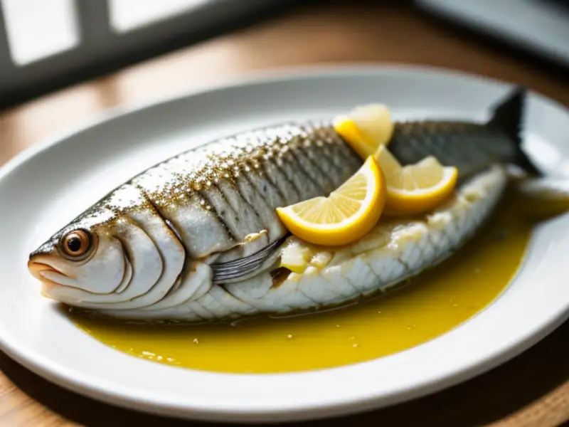 Witte vis, gebakken in de oven