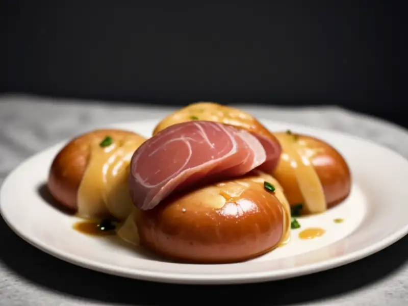 Wurst und Schinken in Weißwein