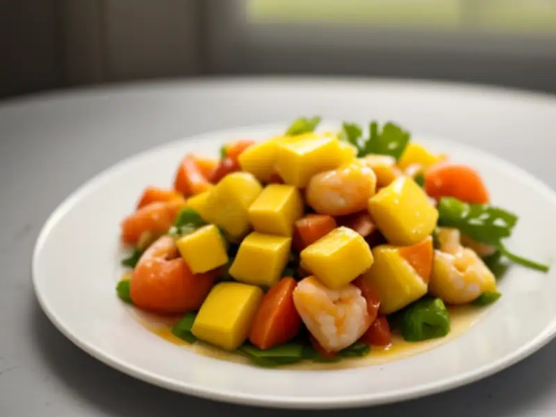 Yam som-o, salada tailandesa de pomelo com camarões