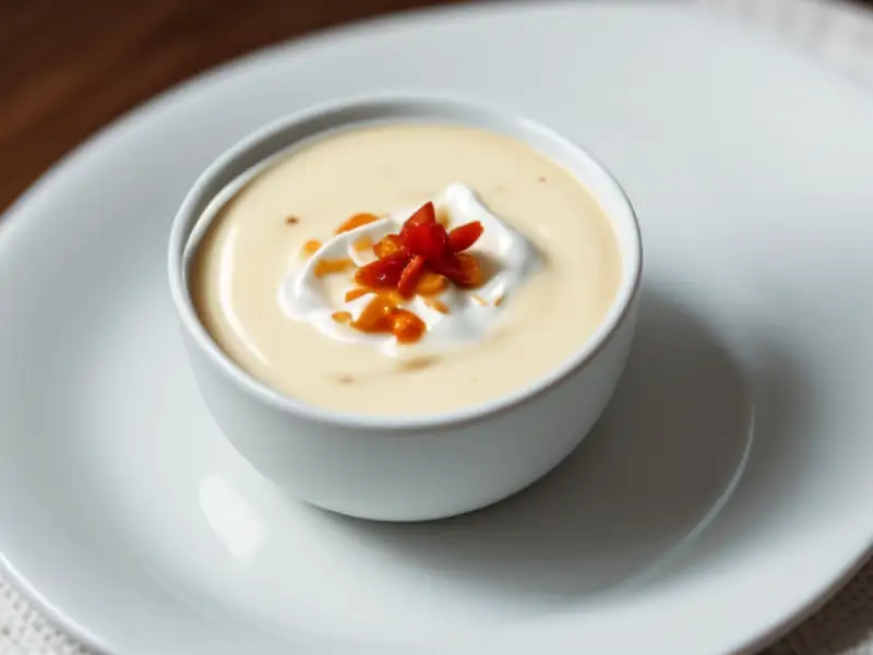 Small yogurt snack with chili and ginger