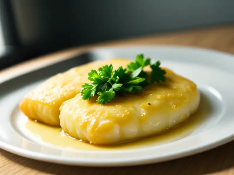 Zalm met knoflook en peterselie