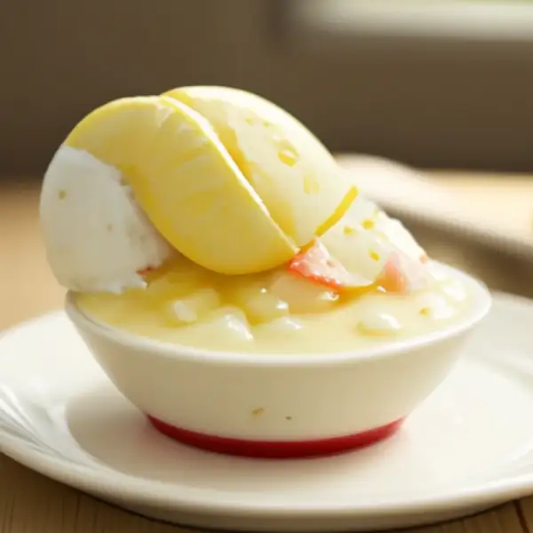 Zuppa di frutta estiva con panna