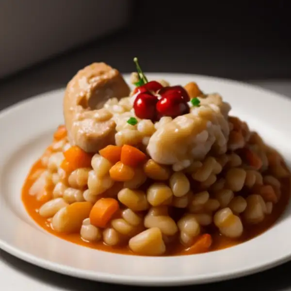 Zuppa di selvaggina con ciliegie e orzo perlato