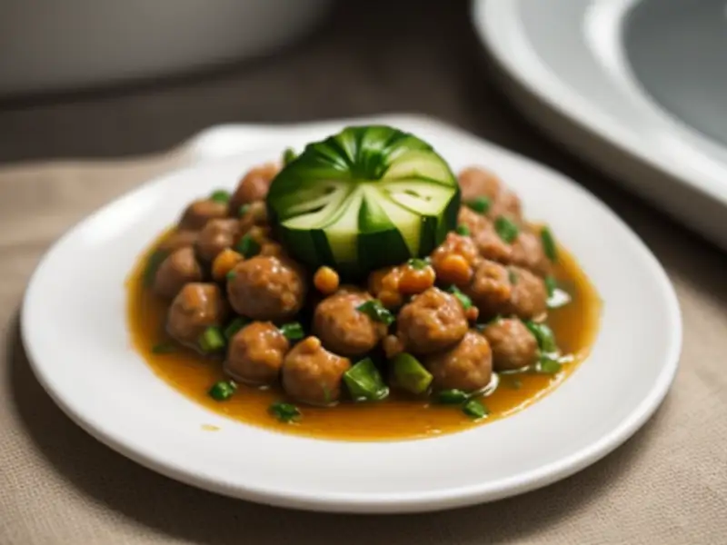 Zuppa di zucchine e polpette di carne