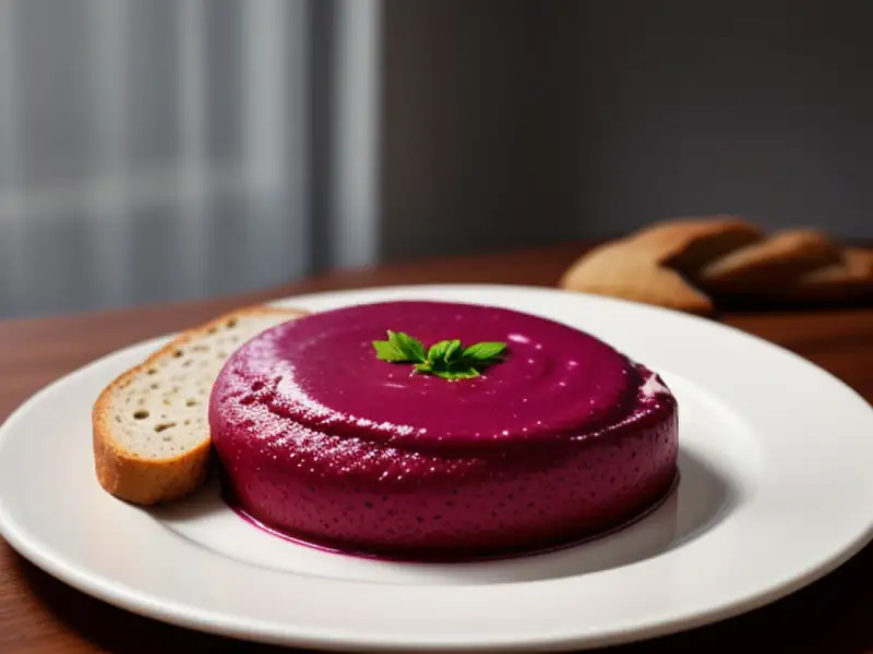 Zuppa di barbabietole con pane di segale